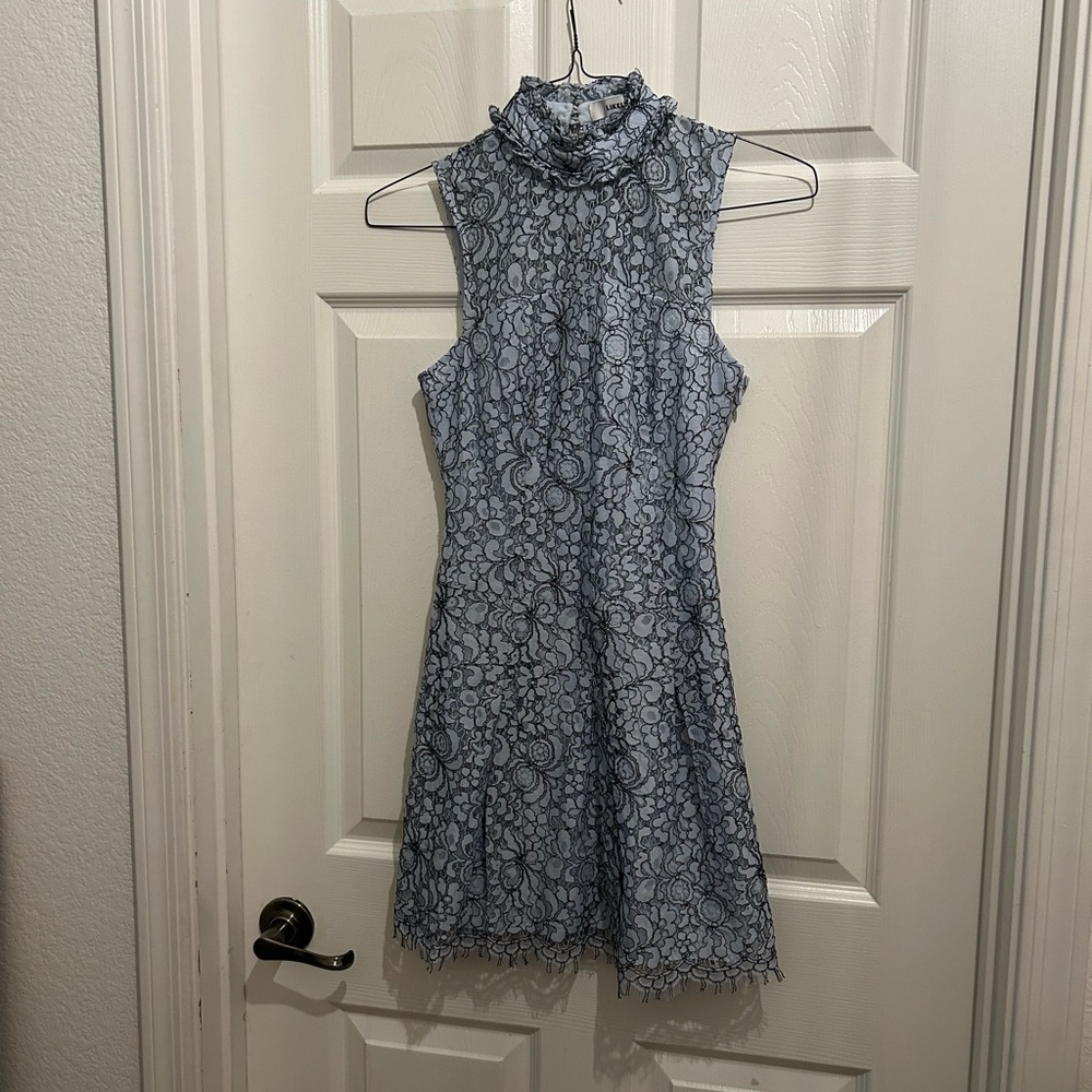 Elegant Blue Lace Dress